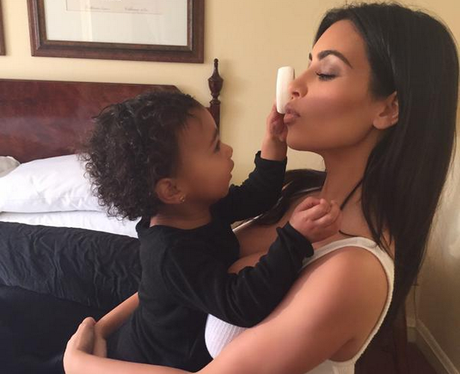 North West putting on mum's makeup