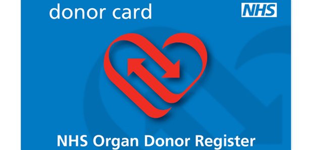 An NHS donor card
