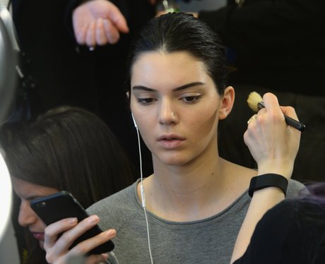 Kendall Jenner getting ready for the catwalk 