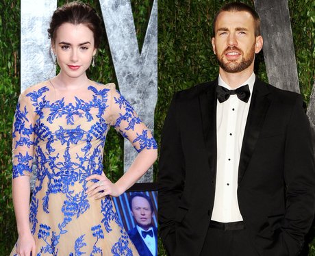 Lily Collins and Chris Evans