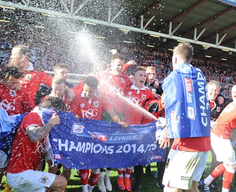 Players spray champagne