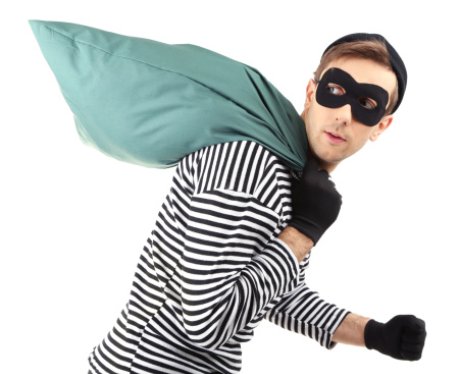 Robber in stripy top