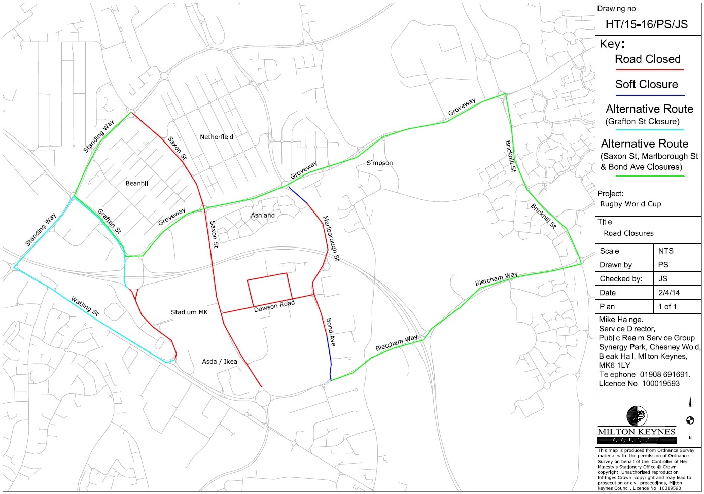 MK Road Closures Map