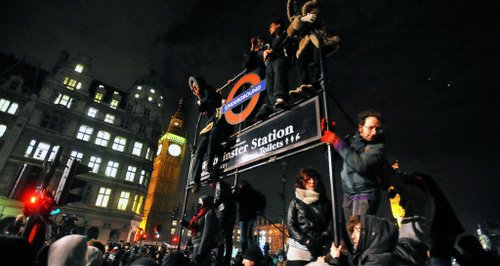 Students protest in Parliament Square