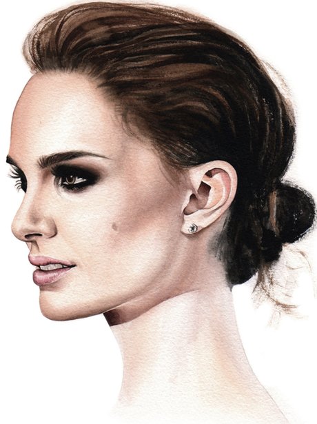 Natalie Portman watercolour by Davide Morettini