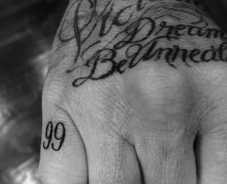 David Beckham 99 little finger tattoo