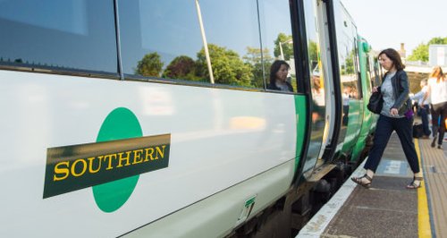 Passenger boards a Southern Train