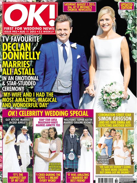 Declan Donnelly Wedding in ok magazine