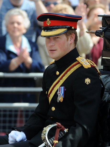 Prince Harry leaving Buckingham Palace to attend Trooping the Colour