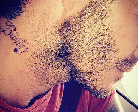 David Beckham's neck tattoo