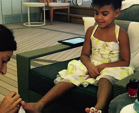 Blue Ivy getting a manicure