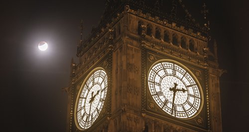 The Super Moon behind big ben 2015