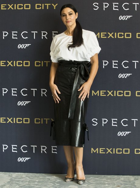 Monica Bellucci in a leather skirt