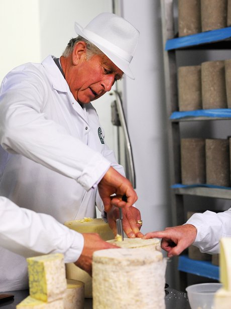 Prince Charles making cheese