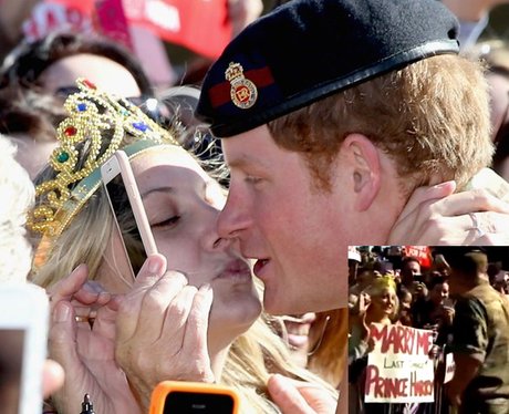 Prince Harry kissing a blonde