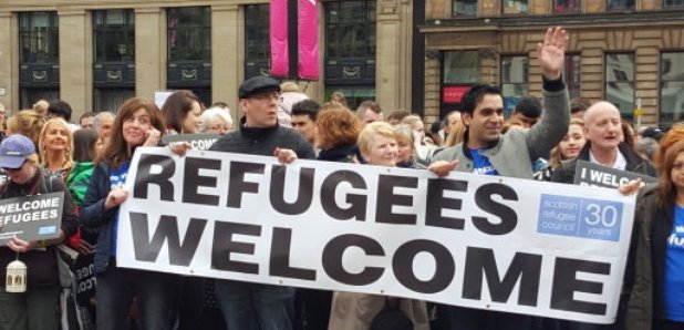 Campaigners welcome refugees in George Square