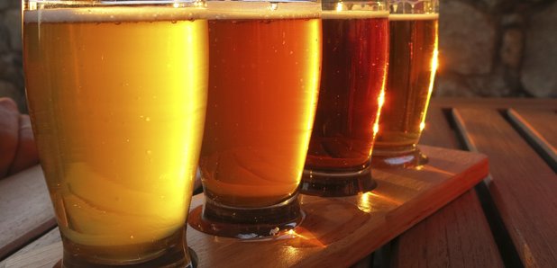 Beer pints stock image 