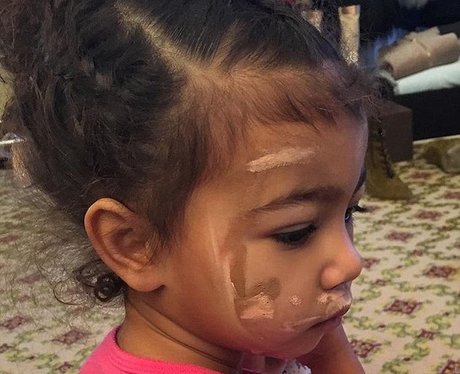 North West Wearing Kim Kardashians Makeup