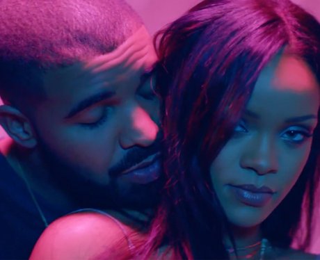 Drake hugging Rihanna