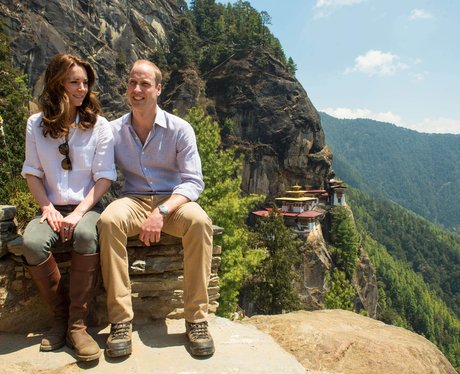 Kate and Wlliam trek to the tiger's nest monastery