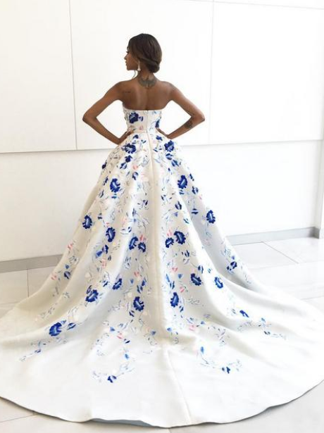 Jourdan Dunn in a white dress
