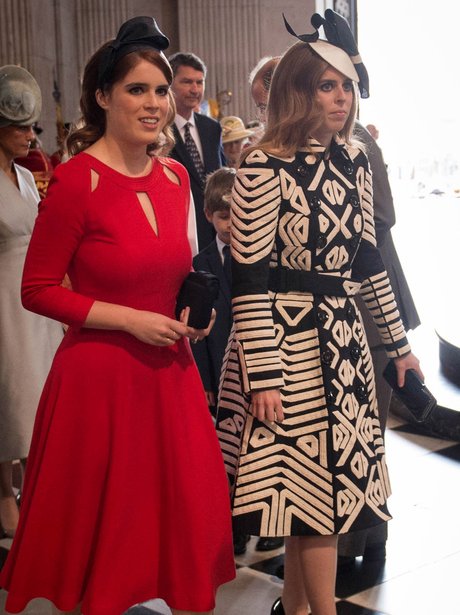 Sisters Princess Eugene and Princess Beatrice arrive to celebrate their ...