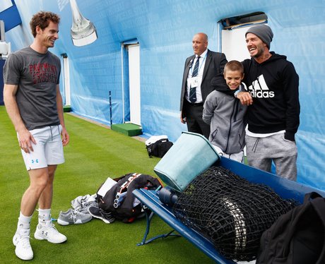 David Beckham, Romeo Beckham and Andy Murray