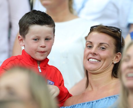 coleen rooney and son Kai in Nice Iceland v Englan
