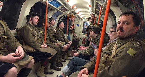 WWI Soldiers spotted on Glasgow Tube