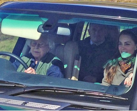 The Queen driving Kate Middleton