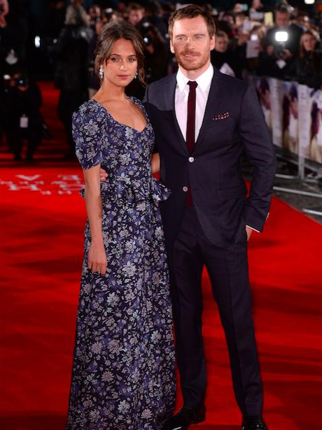 Alicia Vikander posed with boyfriend and costar Michael Fassbender at ...