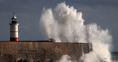 Waves crashing in Newhaven East Sussex