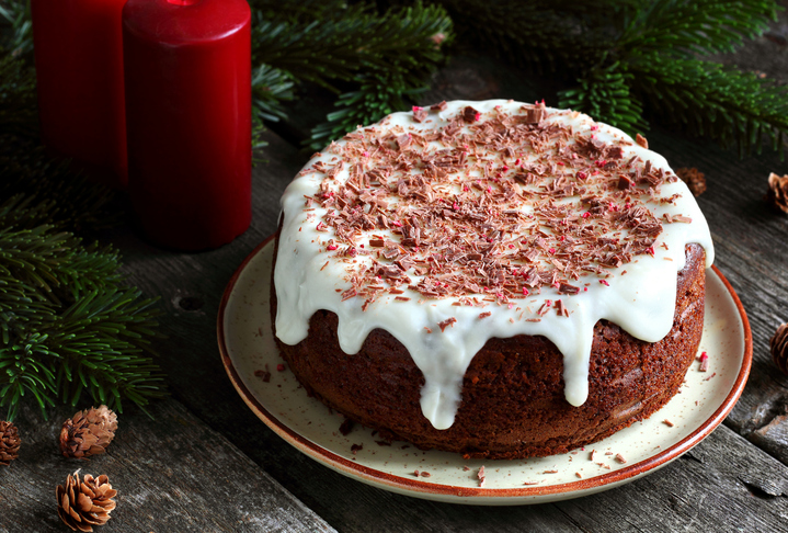 Sliced Chocolate Cake Decorated With Chocolate Shavings And Sweet Cherries,  Square Stock Photo, Picture and Royalty Free Image. Image 127988348.