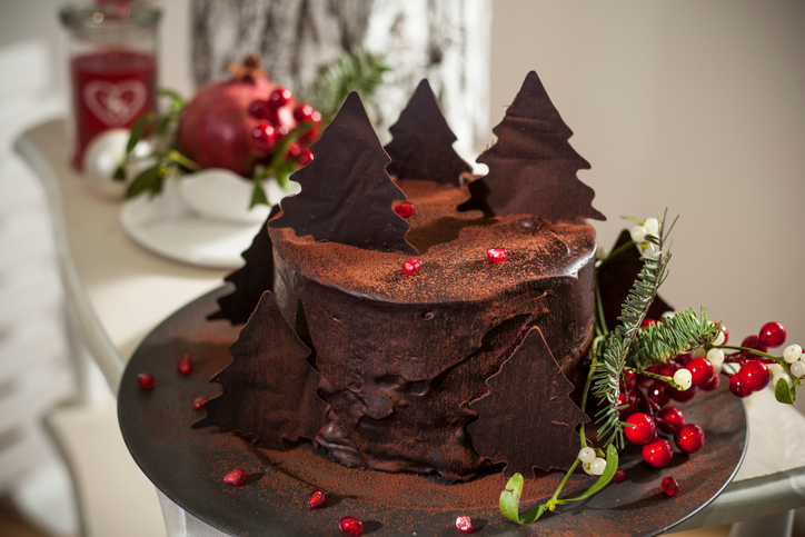 Christmas chocolate cake decorating festive top ti