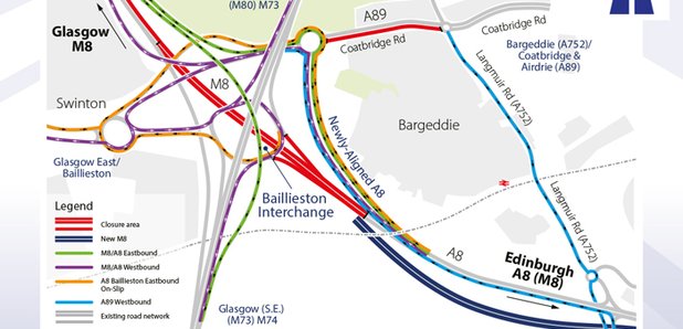 All the diversions on the M8 at Ballieston