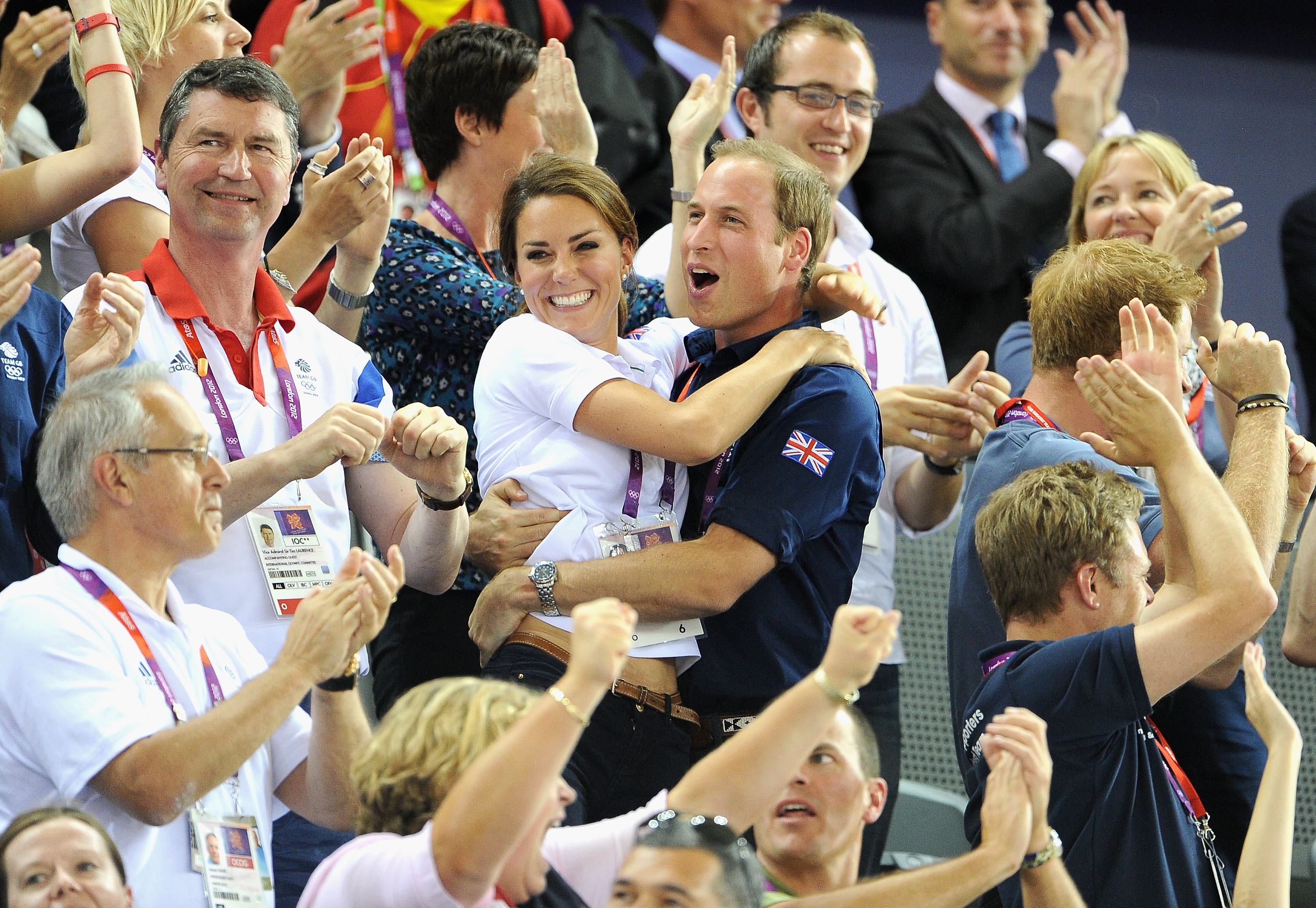 Kate Middleton Prince William hug 2012 Olympics cy