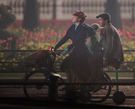 Emily Blunt as Mary Poppins on set
