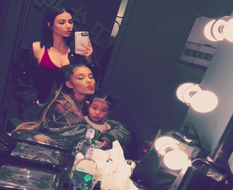 Kim Kardashian and North West with Ariana Grande