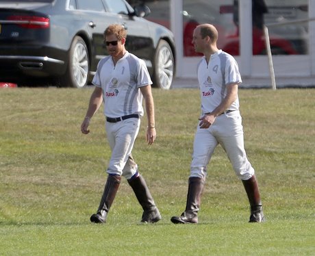 Prince Harry and Prince William play polo with a celebrity audience ...