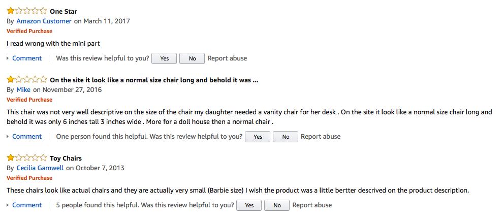 Miniature Chair amazon reviews