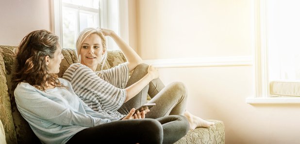 Two women chatting 