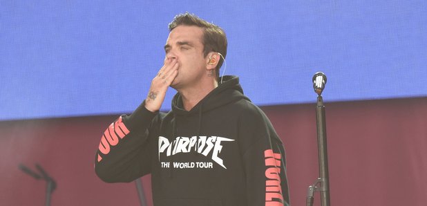 Robbie Williams live during One Love Manchester