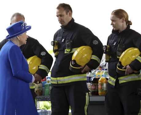 Queen Elizabeth II meets firefighters