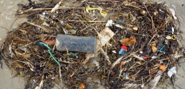 Rubbish on a beach