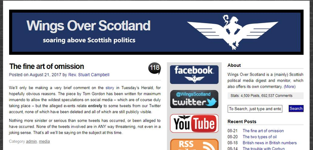 Wings Over Scotland arrest