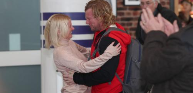 Nick Dunn arrives home