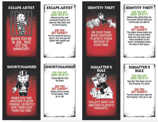 printable monopoly cheaters edition property cards