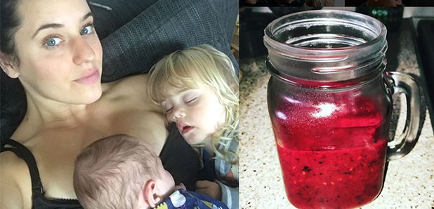 Mum sparks debate after feeding placenta smoothie to her husband and son