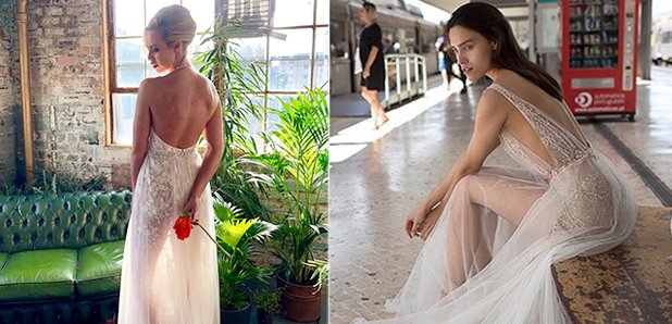 The naked wedding dress is officially a trend