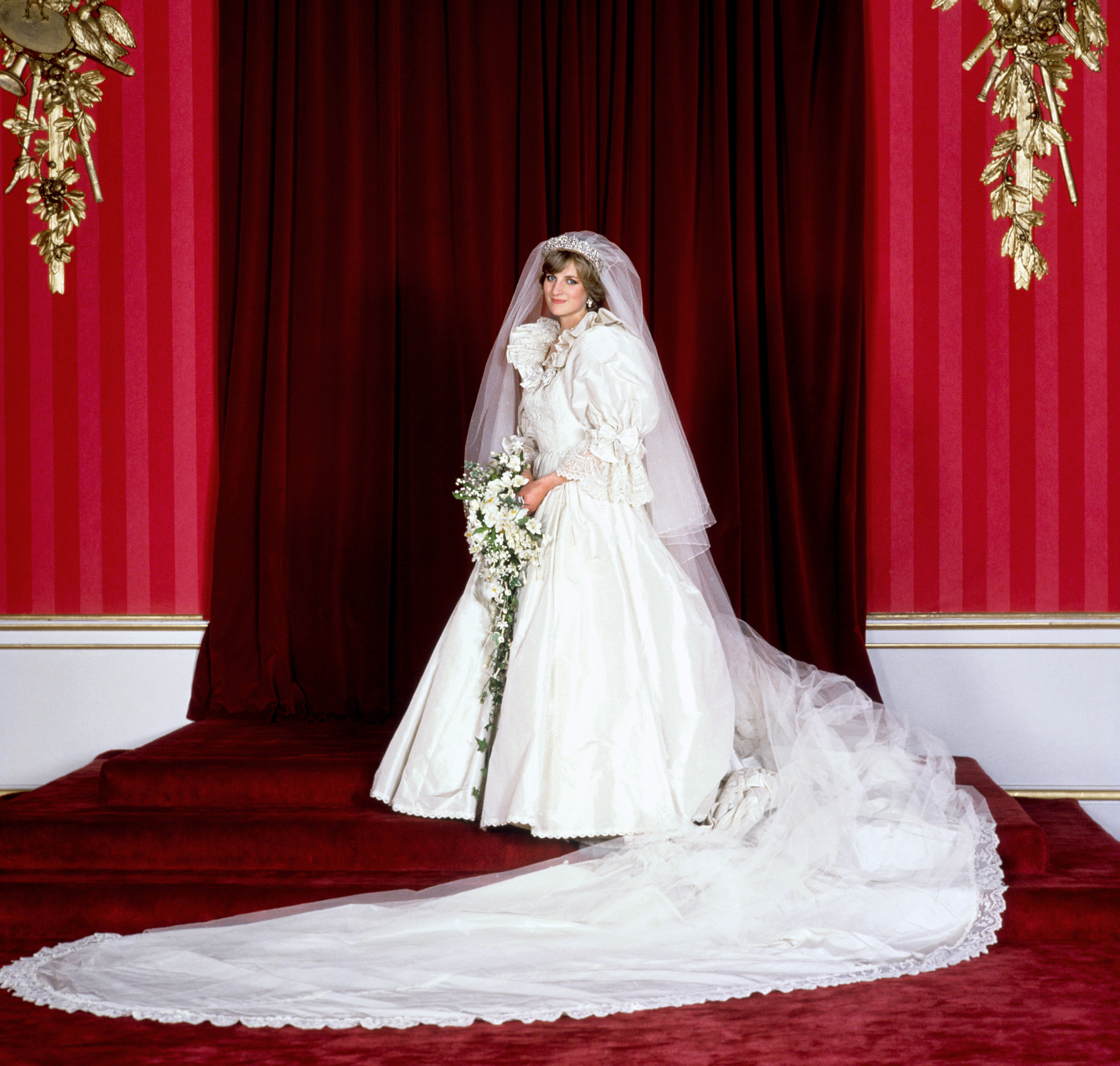 Bride in a royal-inspired wedding dress